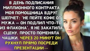 Моя помощница шепнула: «Не пейте кофе, который приготовил ваш муж», но вместо этого я!