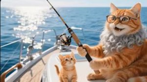 #GINGER'S DAILY MEOW - МАМА ВЗЯЛА РЫЖЕГО КОТЁНКА С СОБОЙ В ГОСТИ К ДЕДУШКЕ-КОТУ🐱⚓