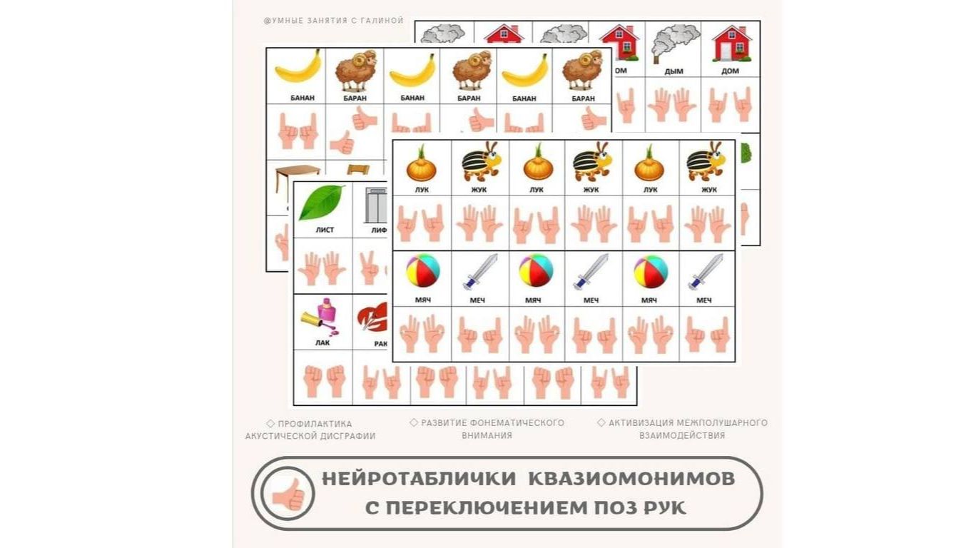 НЕЙРОТАБЛИЦЫ НА ОТРАБОТКУ СЛОВ КВАЗИОМОНИМОВ С ПЕРЕКЛЮЧЕНИЯМИ ПОЗ РУК смотреть онлайн