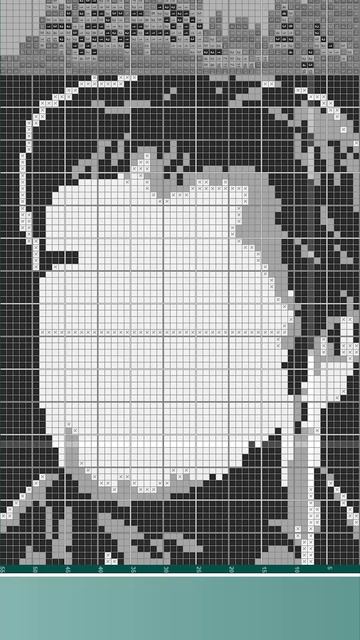 Арчил Гомиашвили - Archil Gomiashvili  75х55 чёрно-серый японский кроссворд pixelart