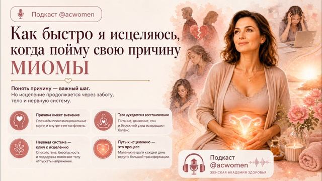 🎧Подкаст «Как быстро я исцелюсь, когда пойму свою причину миомы»