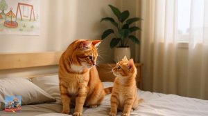 Мама-кошка весь день печет, чтобы удивить котенка новым игрушечным экскаватором 🐱❤️🚜
