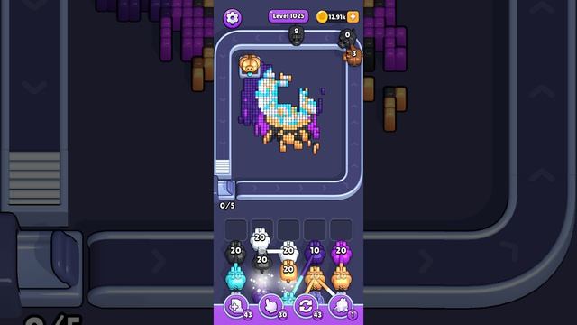 Прохождение 1025 уровня Pixel Flow смотреть онлайн