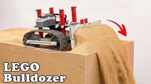 Испытание мощности бульдозера LEGO# сколько песка он может вытолкнуть##Умное Лего