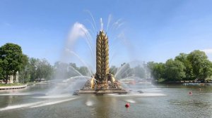 Легендарный фонтан Золотой колос. Симфония воды и золота. 16 метров красоты. ВДНХ. Июнь 2026