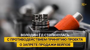 Володин: ГД столкнулась с противодействием принятию проекта о запрете продажи вейпов