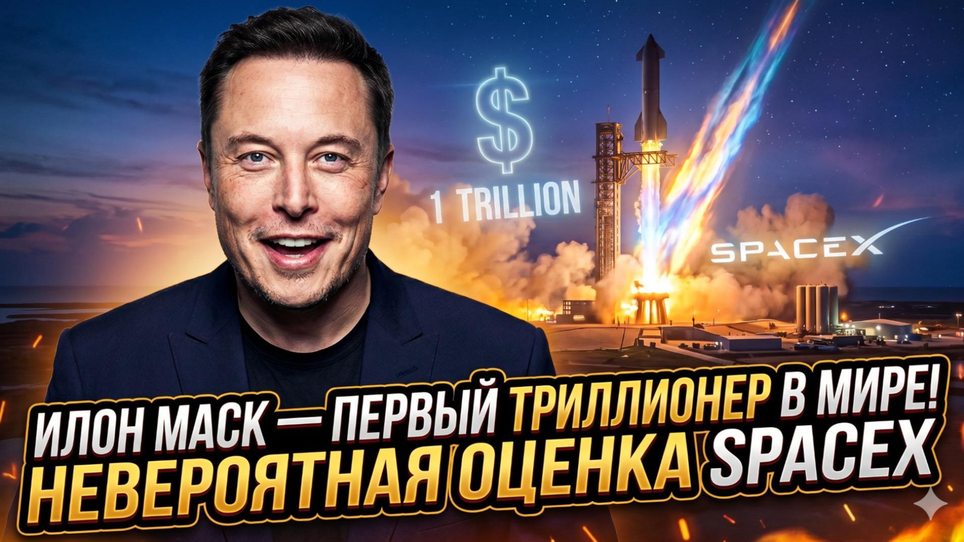 💰 Илон Маск - первый триллионер в истории! SpaceX рушит все рекорды оценки капитализации