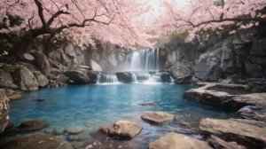 Cherry Blossom Waterfall at Sunrise 🌸 Calm Mind, Deep Relaxation, Anxiety & Stress Relief ｜ Eternal