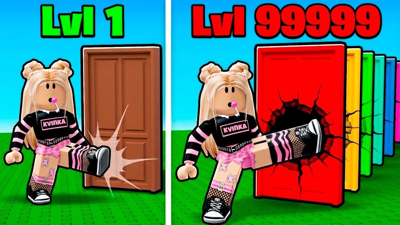 СЛОМАЛА ДВЕРИ ОТ 1 ДО 99999 УРОВНЯ ЧТОБЫ СБЕЖАТЬ ИЗ ТЮРЬМЫ В ROBLOX!😱КВИНКА СТАЛА КАЧКОМ! смотреть онлайн