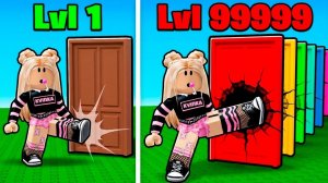 СЛОМАЛА ДВЕРИ ОТ 1 ДО 99999 УРОВНЯ ЧТОБЫ СБЕЖАТЬ ИЗ ТЮРЬМЫ В ROBLOX!😱КВИНКА СТАЛА КАЧКОМ!