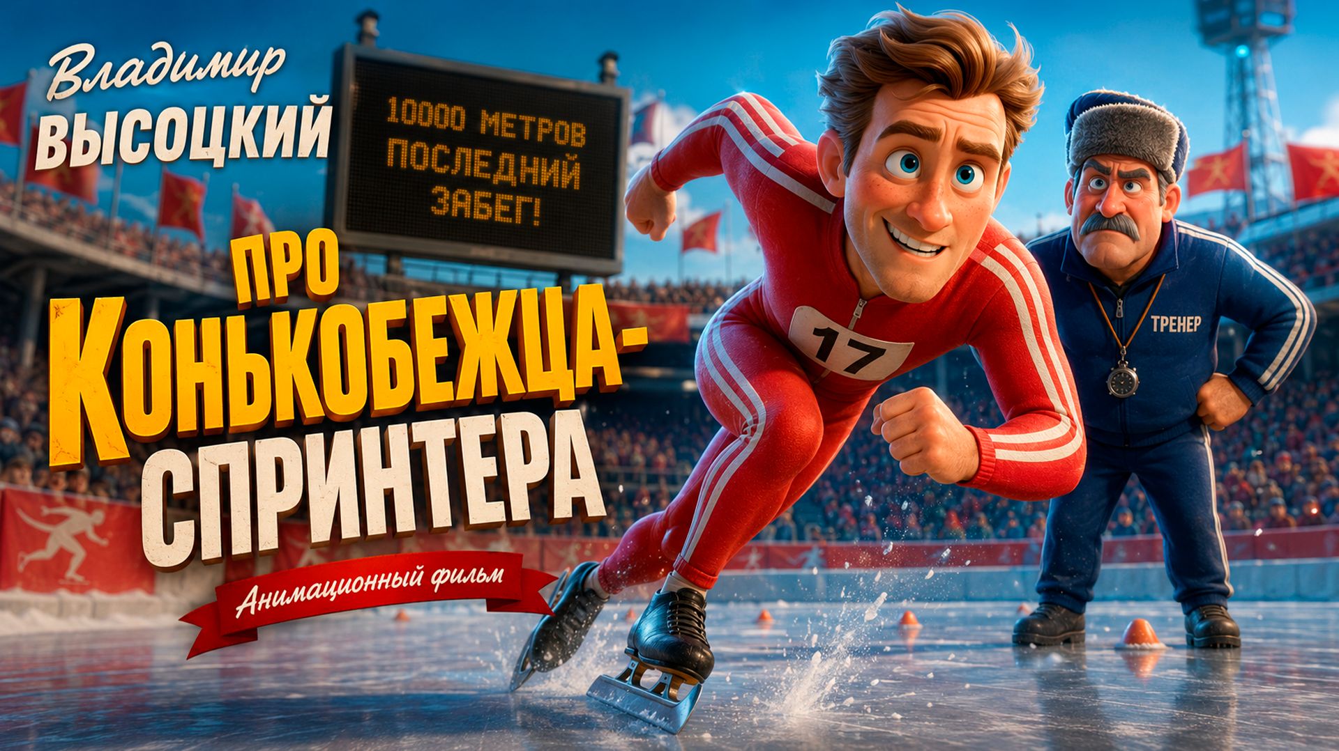 В.С.Высоцкий «Про конькобежца-спринтера»  3D мультфильм