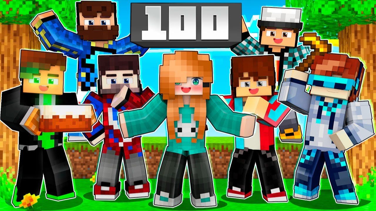 😱 100 ДНЕЙ ЮТУБЕРОВ В МАЙНКРАФТЕ!