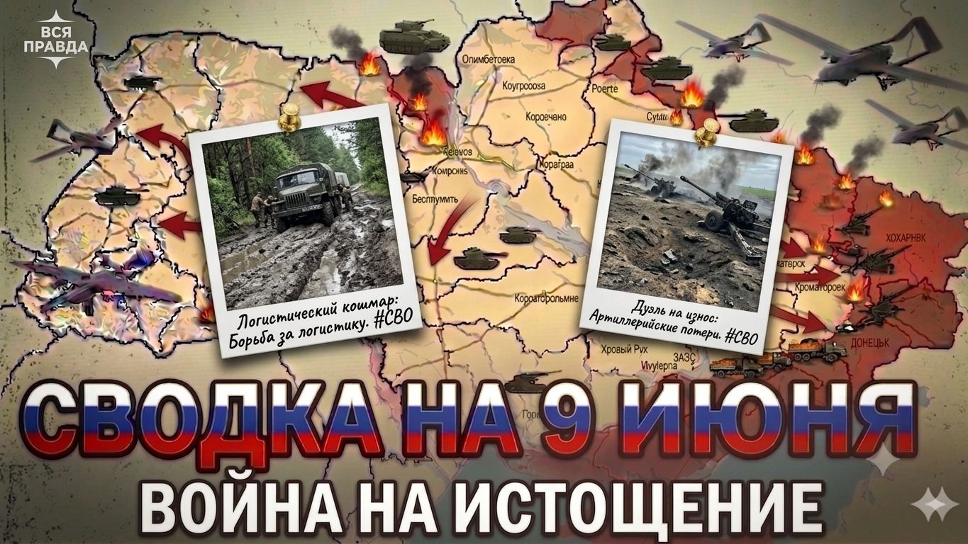 СВОДКА БОЕВЫХ ДЕЙСТВИЙ НА 9 ИЮНЯ, КАРТА СВО СЕГОДНЯ, НОВОСТИ , СВО НА УКРАИНЕ, 2026 ЮРИЙ ПОДОЛЯКА смотреть онлайн