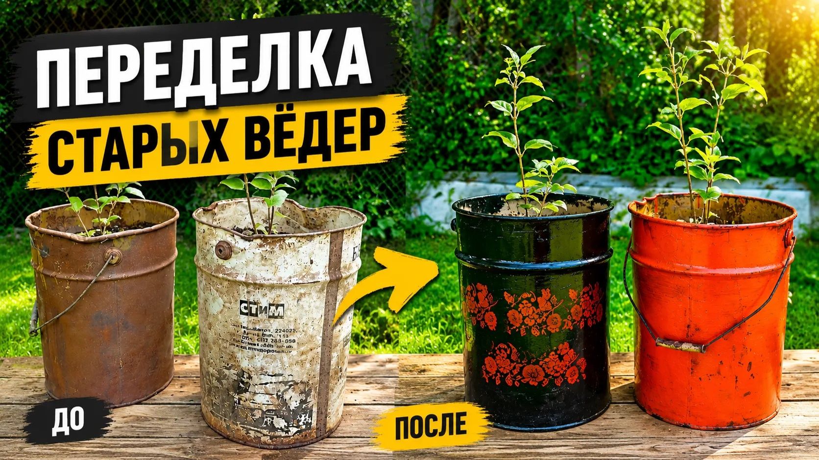 ИЗ ХЛАМА В САДОВЫЙ ДЕКОР. НОВАЯ ЖИЗНЬ СТАРЫХ ВЁДЕР!