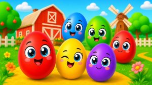 Учим цвета Разноцветные яйца на ферме - Левий Лев