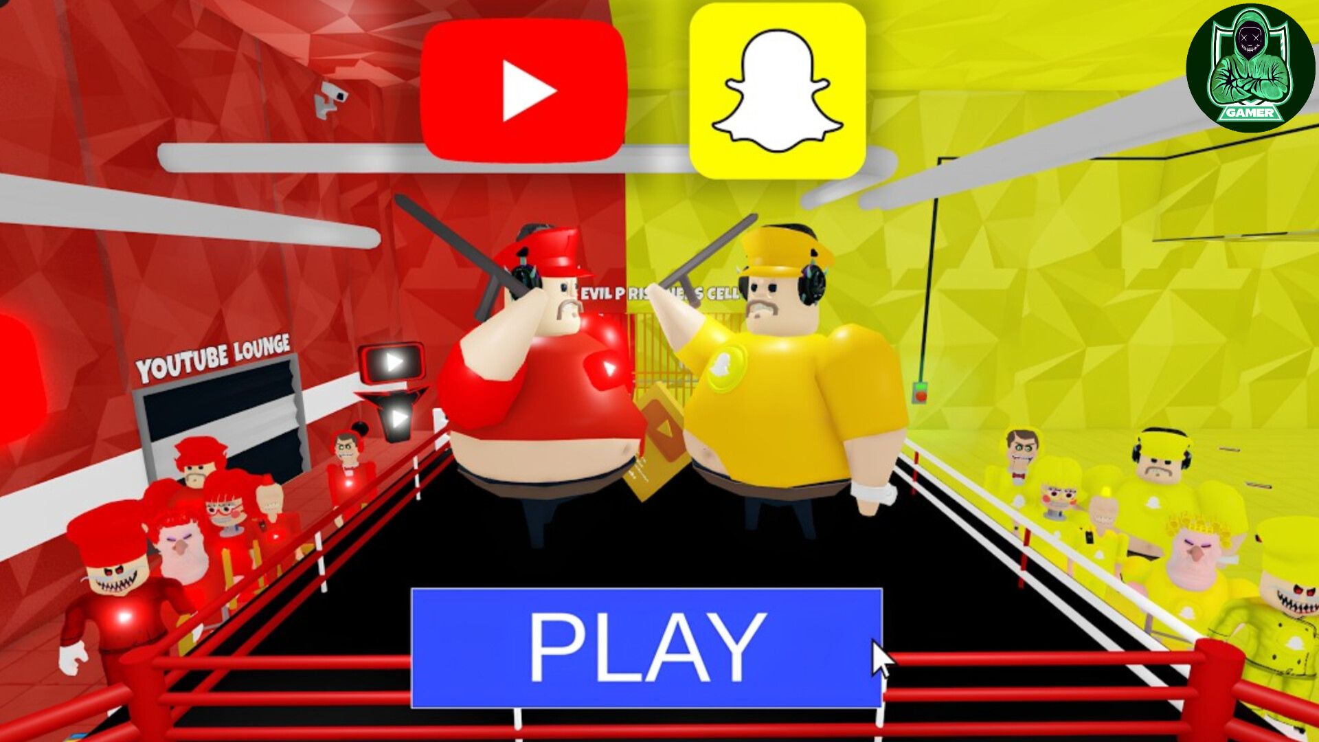 Боссы YOUTUBE против Боссы SNAPCHAT против ЛЕТАЮЩИЙ мехбосс! ПОБЕГ БАРРИ из ТЮРЬМЫ! смотреть онлайн