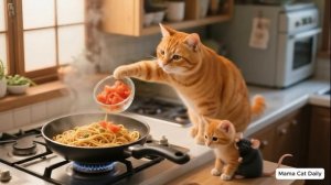 Джинджер ест слишком много фаст-фуда и набирает вес — мама-кошка помогает Джинджер