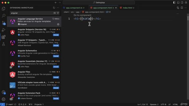 22 - Adding VS Code extensions to work with Angular смотреть онлайн