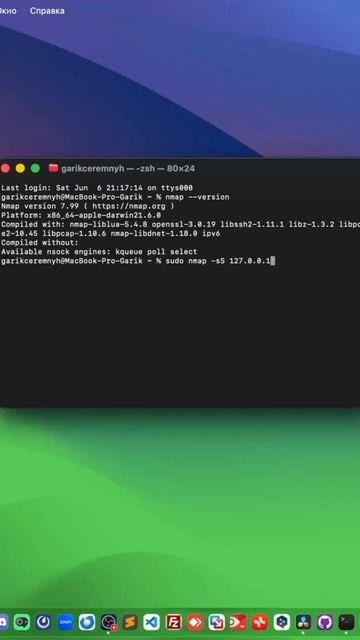 Nmap в macOS. смотреть онлайн
