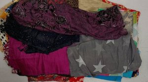 43988 Платки, палантины, головные уборы весна-лето, 3пак, CP-SM, секонд (cream/extra) оптом