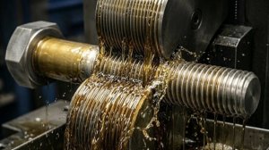 Завораживающе!! Точная нарезка резьбы на гигантских болтах размером с руку.