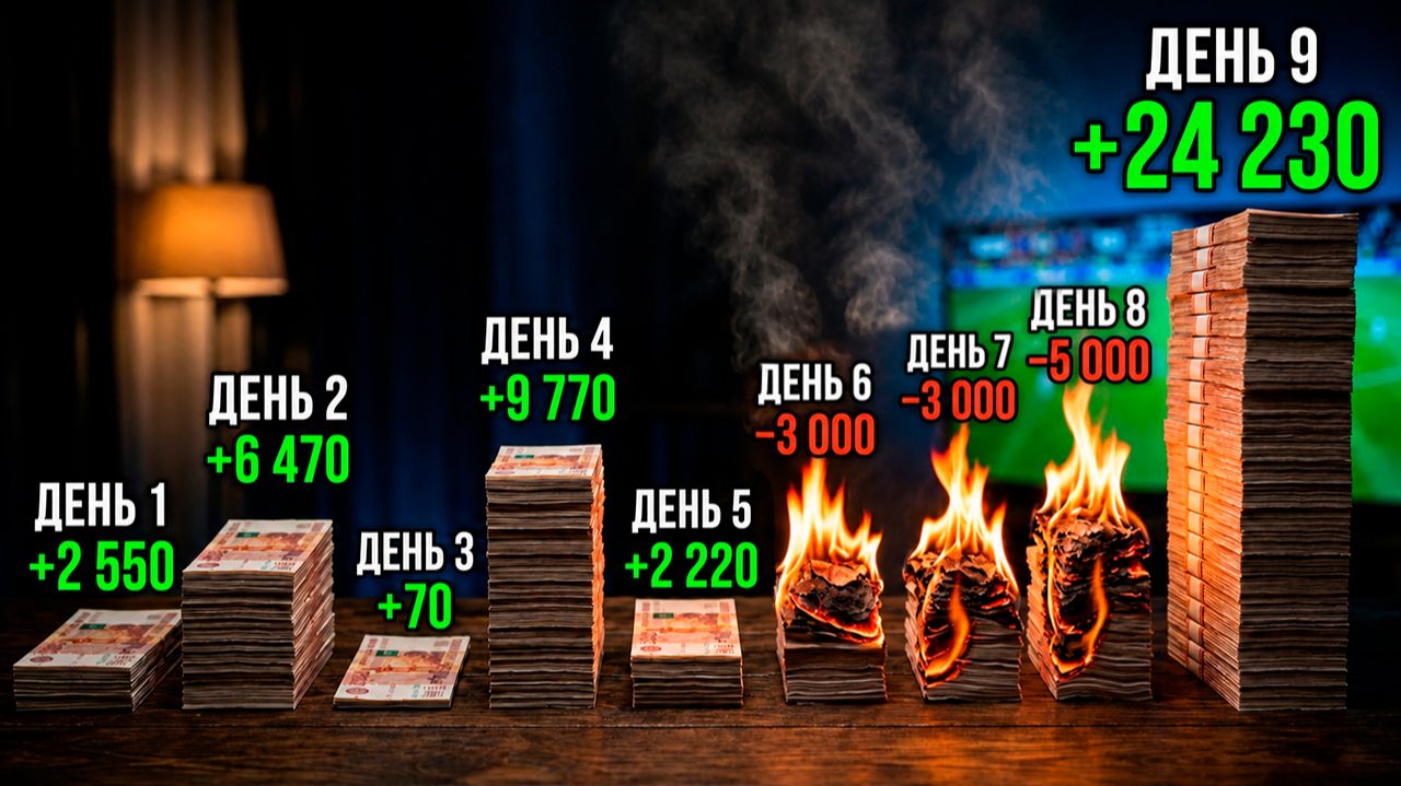 Три минусовых дня и один который все вытянул | Заработок на ставках на спорт мой опыт