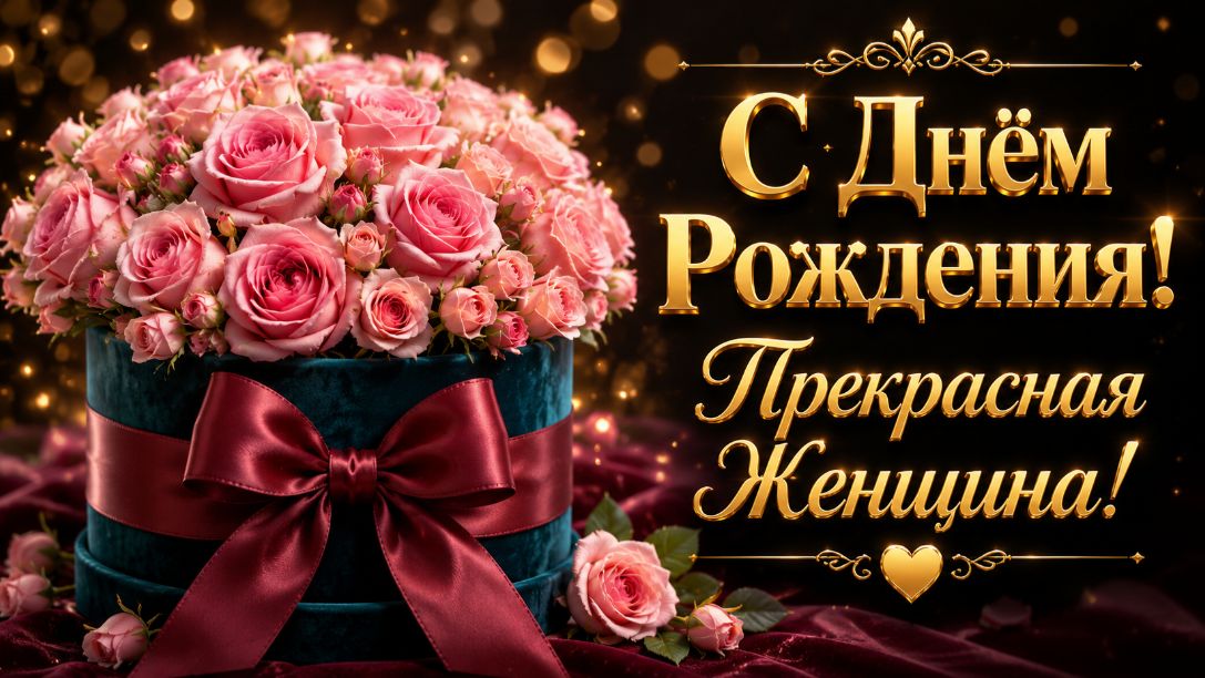 Красивое поздравление с Днём Рождения женщине 💖 Музыкальные открытки