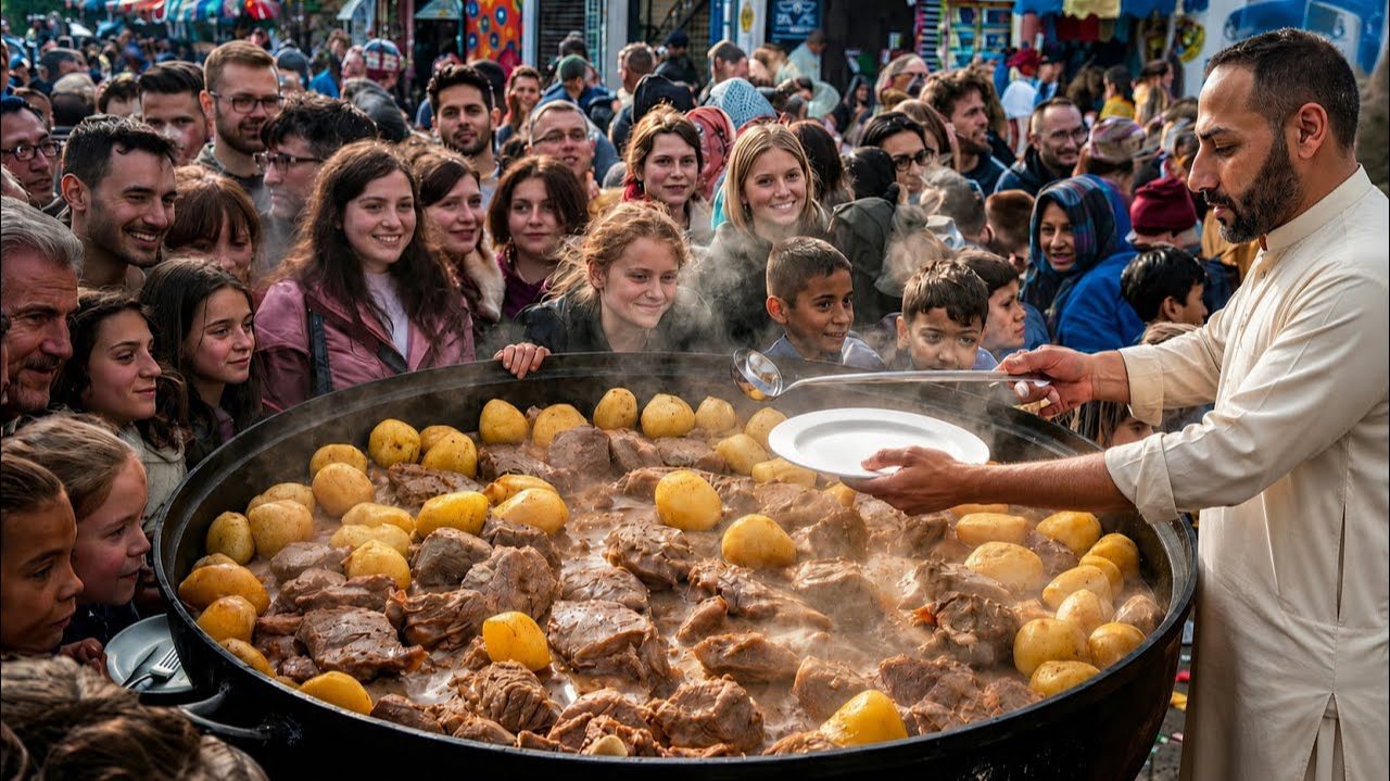 Самый популярный рецепт афганского роша | 5 тонн мяса, 500 кг | Уличная еда в Пакистане.