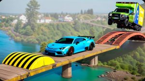 Машины против последовательных лежачих полицейских ▶️ BeamNG Drive
