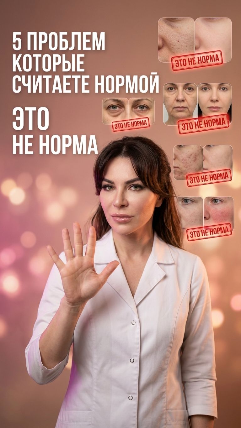 5 проблем кожи, которые вы считаете нормой ⚠️