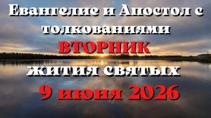Евангелие дня 9 ИЮНЯ 2026 с толкованием.  Апостол дня.  Жития Святых.