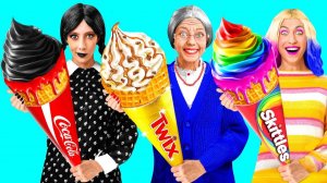Кулинарный Челлендж# Уэнсдей Против Бабушки # Смешные Моменты от Fun Teen