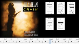 Cryin' - JOE SATRIANI    Guitar Backing Track   Chord Progression ★ Chord Diagrams