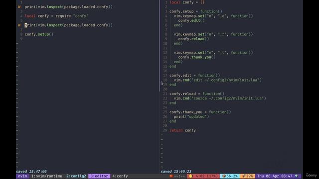 3. reloading Lua modules