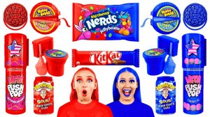 Красная еда vs Синяя еда Челлендж с Fun Teen