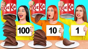 1, 10 или 100 Слоев еды Челлендж  Битвы с едой
