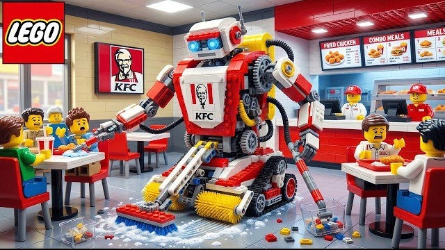 Я собрал робота-уборщика из LEGO в KFC! 🤖🍗 / Lego Auto Tech смотреть онлайн