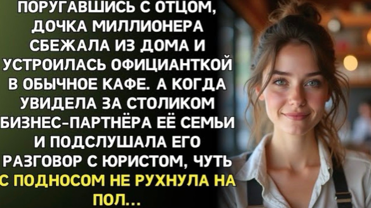 Дочь миллионера сбежала из дома и пошла работать официанткой. но случайно подслушав разговор в кафе! смотреть онлайн