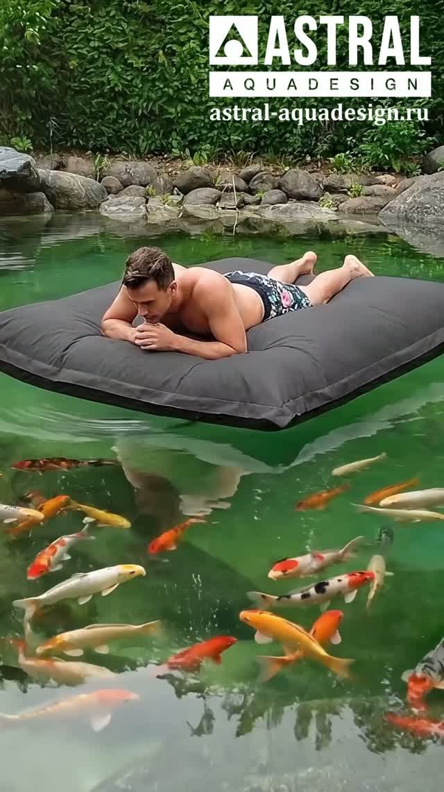 Пуф для плавательного пруда и бассейна Bean bag floating, полиэстер, 180х140 см