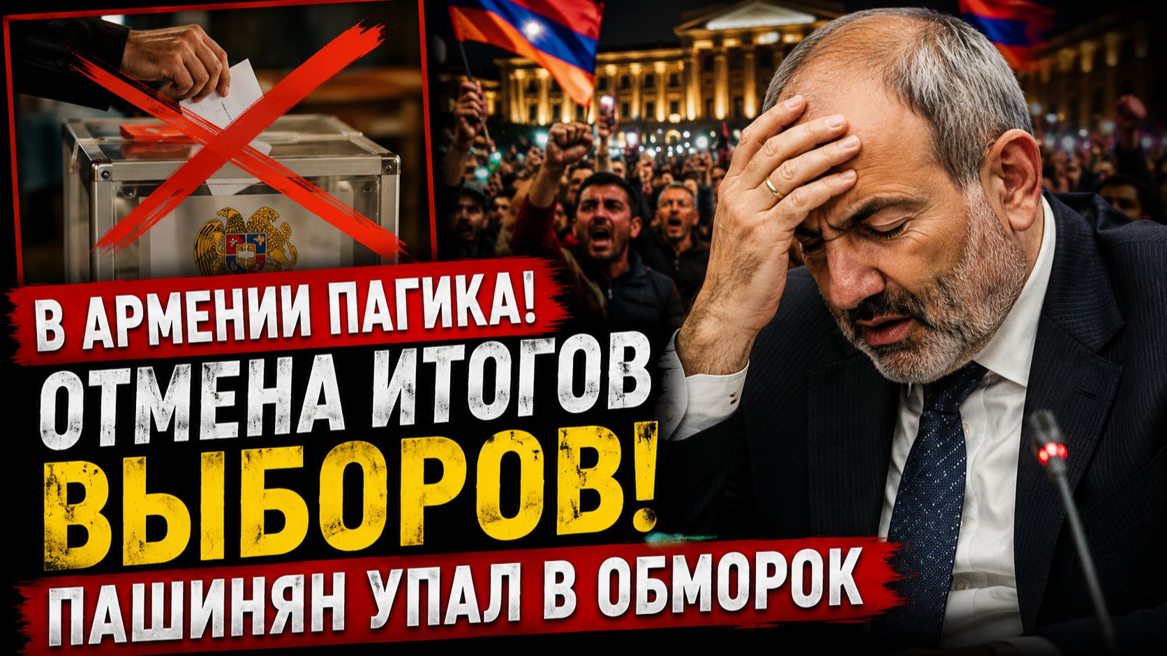 В АРМЕНИИ ПАНИКА! ОТМЕНА ИТОГОВ ВЫБОРОВ! ПАШИНЯ УПАЛ В ОБМОРОК смотреть онлайн