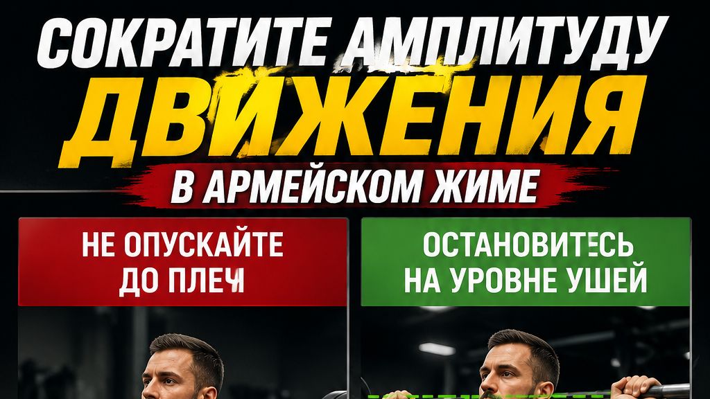 Армейский жим: техника для здоровых плеч #shorts