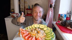 Обед с котями. Жру ведрами и худею. Это возможно. Мукбанг. Обжор. Еда на камеру. Диета. Шизофрения.