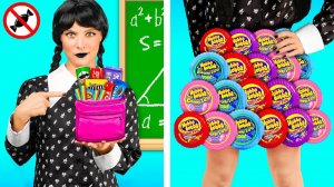 Как Пронести Сладости в Класс с Уэнсдей Аддамс # Смешные Cитуации от Fun Teen