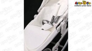 358493 Коляска Lanson goods STR1 с перекидной ручкой и встроенной люлькой складная бело-серая 10кг