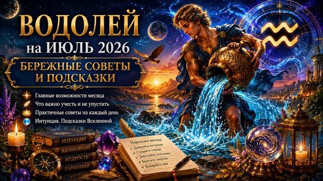 Водолей на июль 2026 — Бережные советы и подсказки