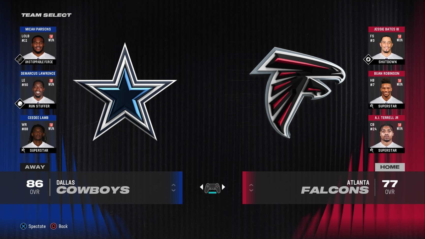 NFL. "Atlanta Falcons"-"Dallas Cowboys"
