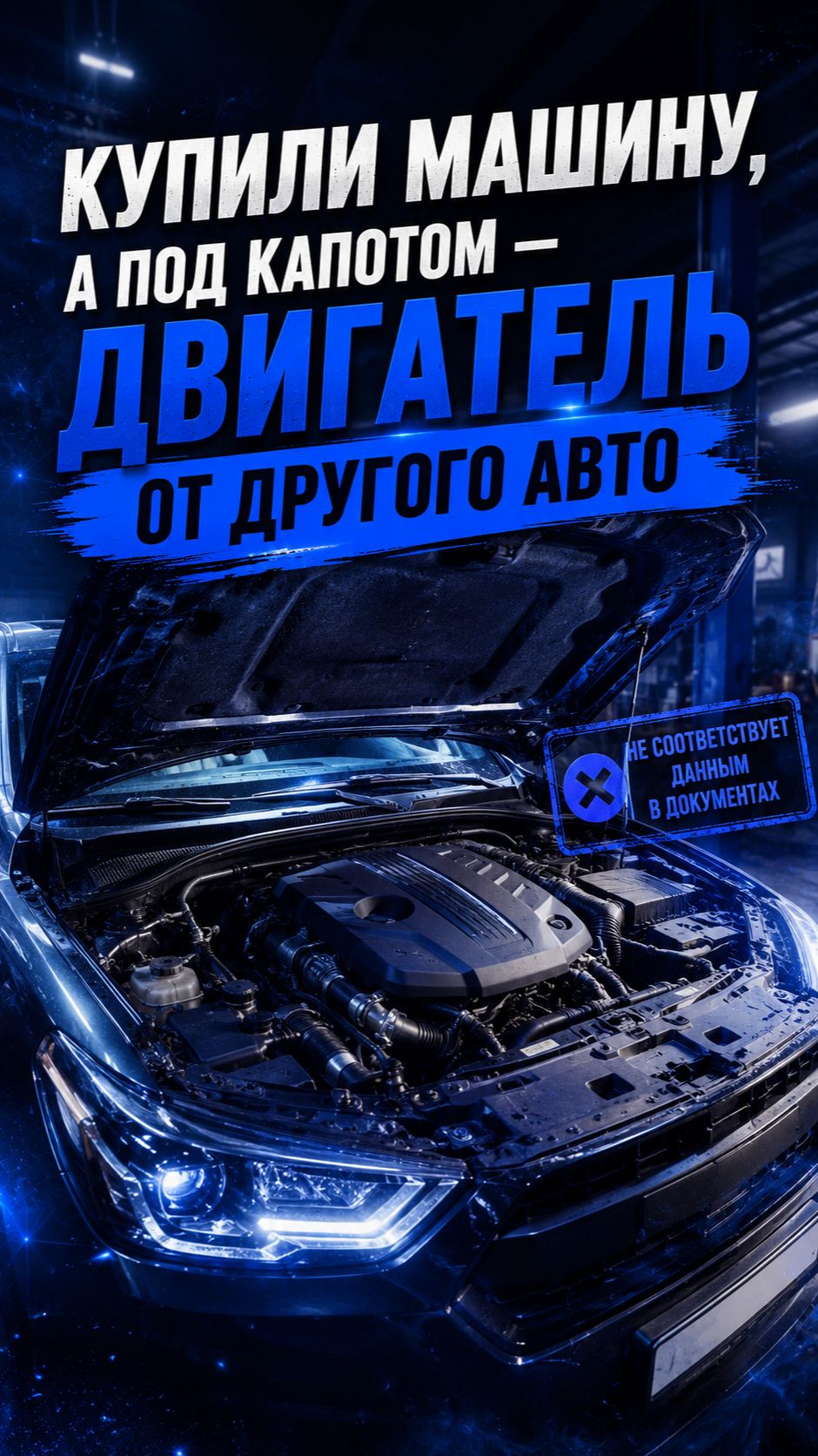 Двигатель от другой машины под капотом — штраф или всё OK? #авто #закон #покупка