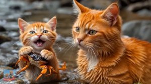 Мама-кошка и котенок спасают кошку из глубокой грязи во время работы на ферме 🐾🐱💦