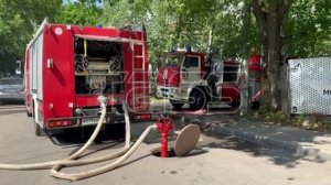 Пожар в районе Солнцево на западе Москвы
