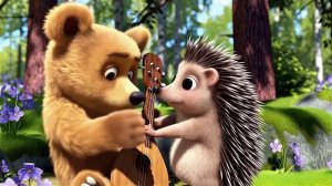 🐻🎻 МЕДВЕЖОНОК УЧИТСЯ играть на балалайке! Самый милый музыкальный мультфильм!
